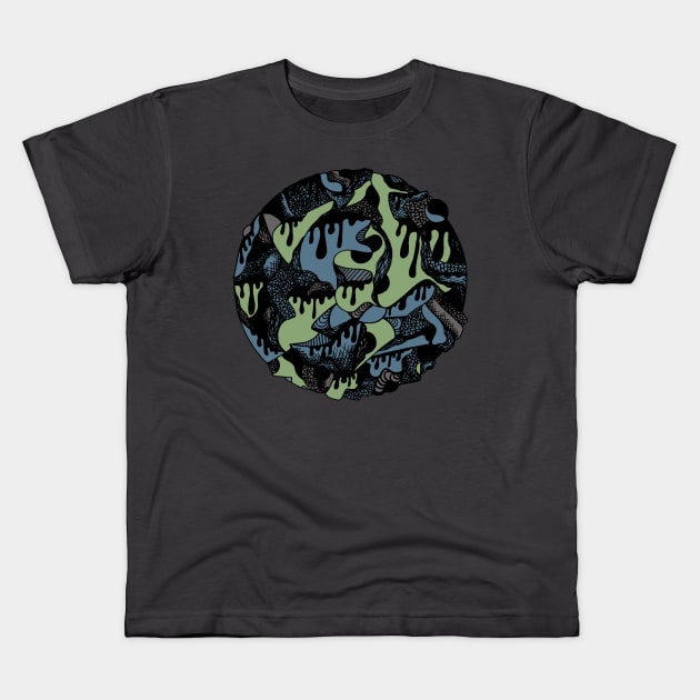 Mellow Cool Circle of Drip Kids T-Shirt by kenallouis